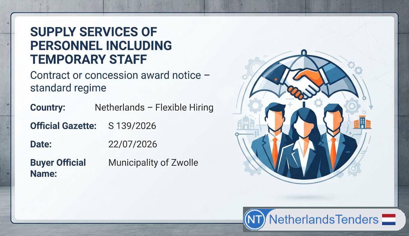 Netherlands Awards €29.89 Million Temporary Staffing Contract to Support Municipal Workforce Requirements