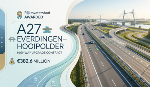 Rijkswaterstaat Awards €382.6 Million A27 Everdingen-Hooipolder Highway Upgrade Contract