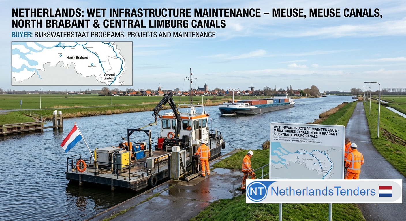 Rijkswaterstaat Splits a EUR 521 Million Meuse River Maintenance Programme Among Four Dutch Contractor Teams